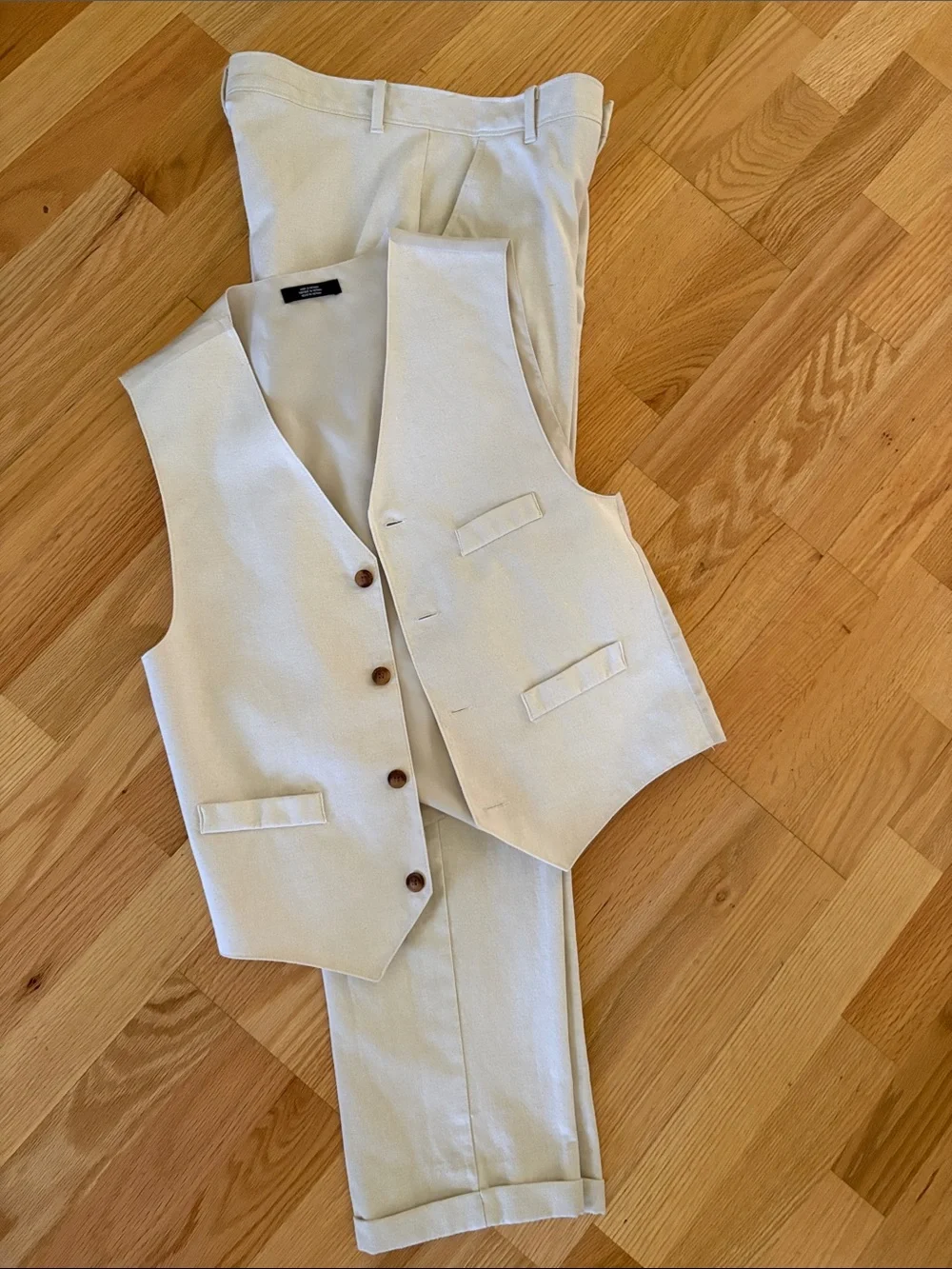 Nautica Cream Boys Linen Dress Vest & Pants Matching Set - Picture 1 of 1